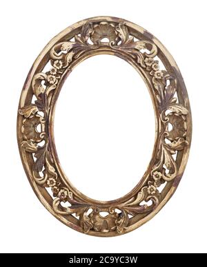 Oval picture frame isolated Stock Photo
