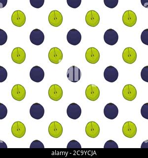 Illustration on theme big colored seamless grape, bright berry pattern for seal. Berry pattern consisting of beautiful seamless repeat grape. Simple c Stock Vector