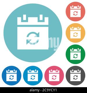 Syncronize schedule color icons on sunk push buttons Stock Vector Image ...