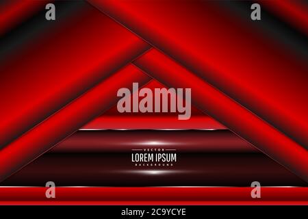 Metallic background.Red and silver with glow light.Metal technology concept. Stock Vector