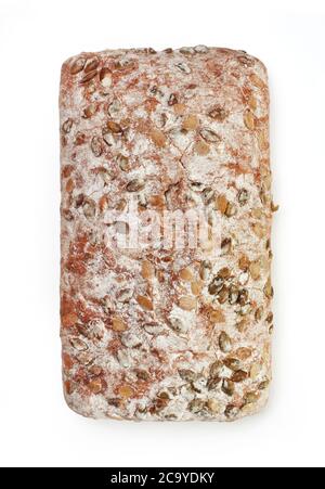 Rustic bread with pumpkin seeds isolated Stock Photo