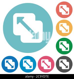 Merge shapes flat white icons on round color backgrounds. 17 background ...