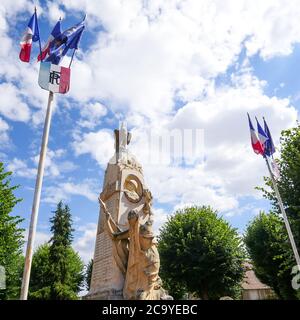 Military memorial, Corbigny, Nièvre, Bourgogne Franche-Comté Region, France