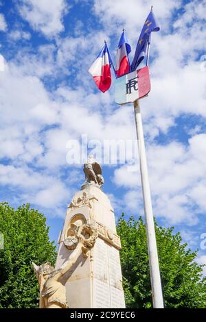 Military memorial, Corbigny, Nièvre, Bourgogne Franche-Comté Region, France