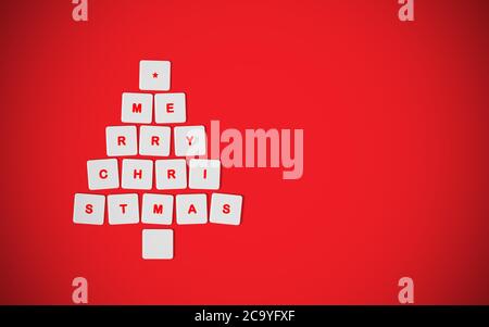 Christmas tree made of computer keys Stock Photo