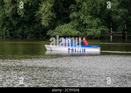 Pedalo At The Amsterdamse Bos At Amstelveen The Netherlands 29-7-2020 Stock Photo