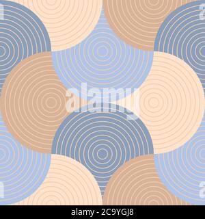 Beige and Paris blue wavy stripes regular seamless pattern for background, wrap, fabric, textile, wrap, surface, web and print design. Retro vibes rep Stock Vector