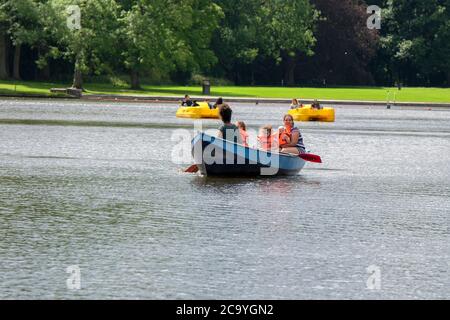 Pedalo At The Amsterdamse Bos At Amstelveen The Netherlands 29-7-2020 Stock Photo