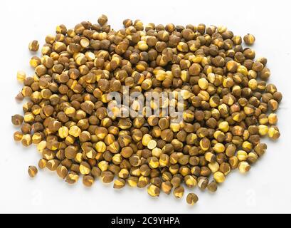 Rich & Traditional Crunchy Roasted (annagiri, Folva) chana or Gram - Bengal Grams / Chickpeas, known as chatpata futana or Phutana flavored with spicy Stock Photo