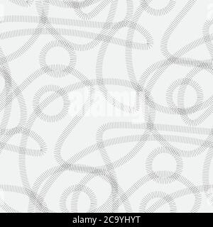 Circular abstract lines black and white seamless pattern for background, wrap, fabric, textile, wrap, surface, web and print design. Elegant minimal m Stock Vector