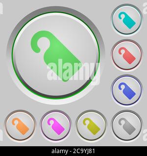 Do not disturb sign color icons on sunk push buttons Stock Vector