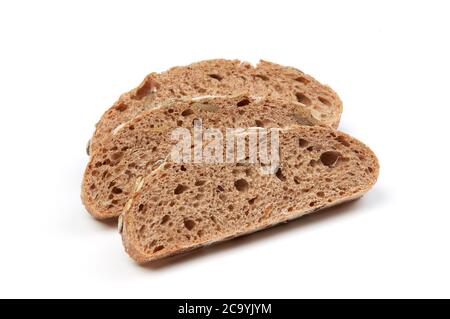Bread slices isolated on white Stock Photo