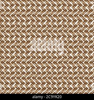 Vector tribal arrow style grunge seamless pattern background. Painterly woven chevrons brown and white texture backdrop. Dense wicker weave effect all Stock Vector