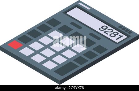 Auditor calculator icon, isometric style Stock Vector