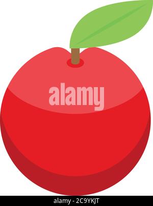 Inclusive education red apple icon, isometric style Stock Vector