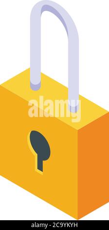 Audit padlock icon, isometric style Stock Vector