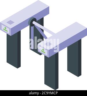 Turnstile subway icon, isometric style Stock Vector