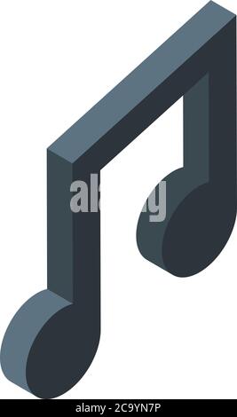 Inclusive education musical note icon, isometric style Stock Vector