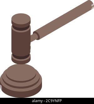 Audit gavel icon, isometric style Stock Vector
