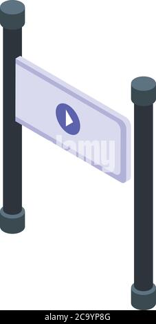 Turnstile access icon, isometric style Stock Vector