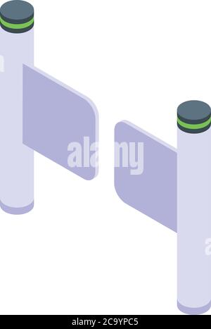 Turnstile entrance icon, isometric style Stock Vector