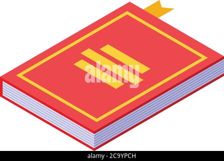 Inclusive education red book icon, isometric style Stock Vector