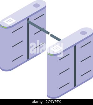 Turnstile gate icon, isometric style Stock Vector