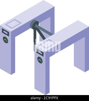 Turnstile tripod icon, isometric style Stock Vector