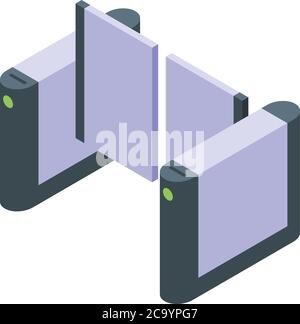 Turnstile walking icon, isometric style Stock Vector