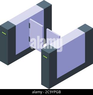 Turnstile card icon, isometric style Stock Vector