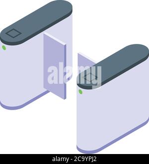 Turnstile security icon, isometric style Stock Vector