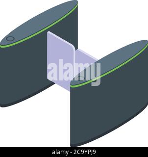 Turnstile barrier icon, isometric style Stock Vector