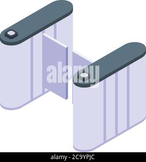 Turnstile doors icon, isometric style Stock Vector