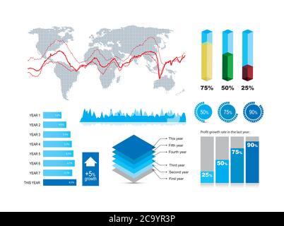 Data charts and graphs Stock Photo