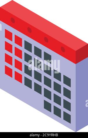 Audit calendar icon, isometric style Stock Vector