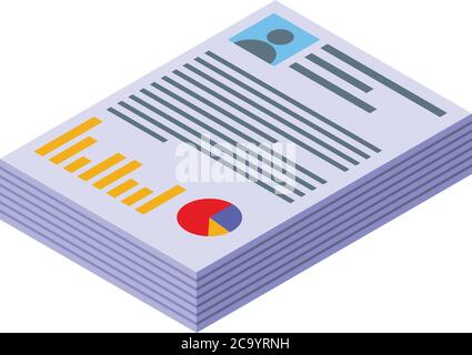 Audit documents icon, isometric style Stock Vector
