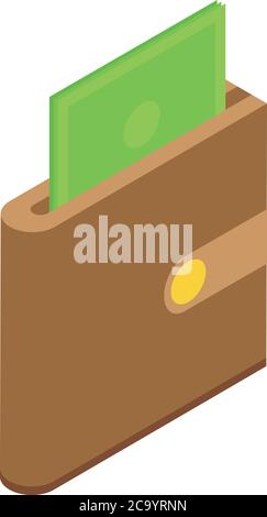 Audit money wallet icon, isometric style Stock Vector