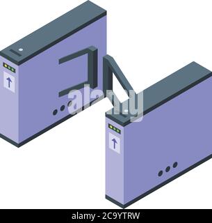 Turnstile closed icon, isometric style Stock Vector