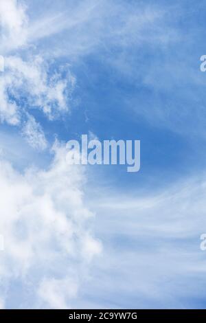Cirrus clouds against a pale blue sky Stock Photo