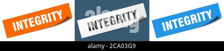 integrity paper peeler sign set. integrity sticker Stock Vector Image ...