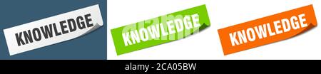 knowledge paper peeler sign set. knowledge sticker Stock Vector Image ...