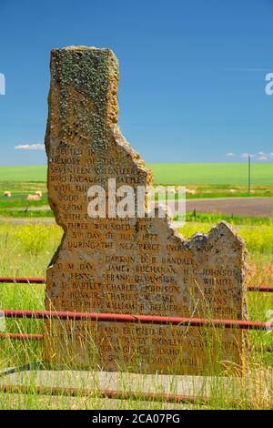 Soldier monument, Nez Perce National Historical Park, Idaho Stock Photo