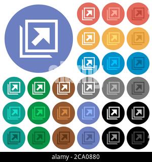 Open in new window multi colored flat icons on round backgrounds. Included white, light and dark icon variations for hover and active status effects, Stock Vector