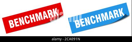 benchmark paper peeler sign set. benchmark sticker Stock Vector