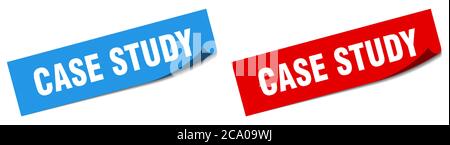 case study paper peeler sign set. case study sticker Stock Vector
