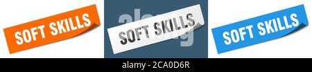 soft skills sticker. soft skills rectangular label isolated on white ...