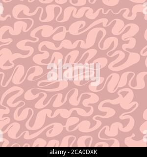 Cream and caramel colors wavy texture seamless pattern for background, fabric, textile, wrap, surface, web and print design. Elegant wave ribbon strok Stock Vector