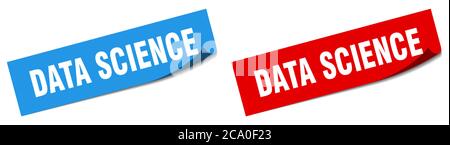 data science paper peeler sign set. data science sticker Stock Vector