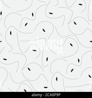 Abstract soft lines black and white seamless pattern for background, wrap, fabric, textile, wrap, surface, web and print design. BW minimal repeatable Stock Vector