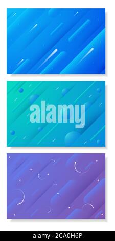 Abstract geometric colorful background set for presentation template, web banner, flyer, poster, brochure. Stock Vector